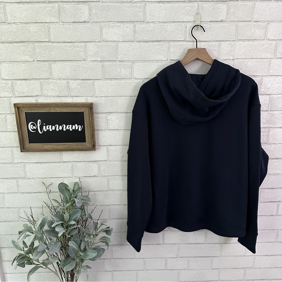 ADIDAS Navy Logo Sweatshirt Hoodie - Picture 7 of 9